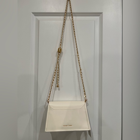 Charles & Keith Roza Beaded Handle Scarf Bag in Cream NWT - Picture 11 of 16